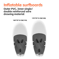 Planches de surf gonflables personnalisables 110L/140L les plus populaires Hydrofoil en fibre de carbone ailes de cerf-volant planches de surf Hydrofoil surf
