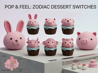 Porte-clés anti-stress imprimé en 3D en forme de cupcake du zodiaque chinois, avec fonction de clic, pour cadeaux promotionnels, pendentif décoratif pour sac à dos
