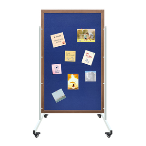 ฟรียืนกระดานข่าวที่มีล้อกรอบไม้สองด้านหน้าจอคณะกรรมการที่มีเหล็กมือถือยืน - Product Image 6