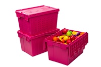 Boîtes de rangement empilables avec chariot PP joint couvercle conteneur personnalisation logo déménagement en plastique durable