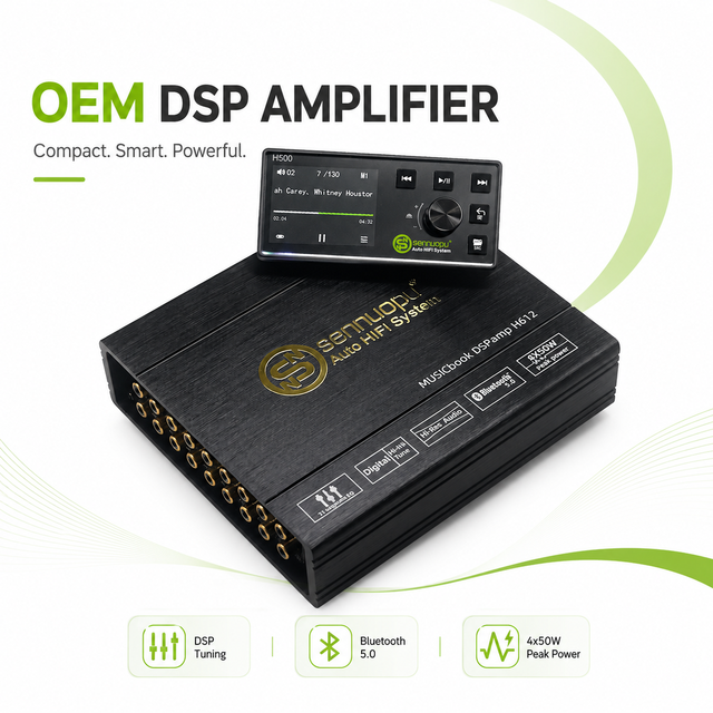 OEM H612 Plus Car DSP Amplifier 8*30W 12CH Digital Sound Processor Custom Logo Auto Audio Amplifier for Car Modification