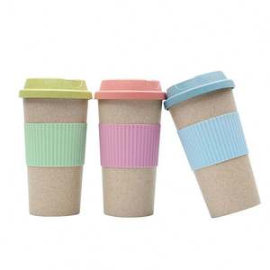Vaso de Café Ecológico 100% Biodegradable, Color Beige, Vaso Reutilizable de Fibra de Bambú Biodegradable con Logotipo - Product Image 2