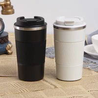 Gobelet isotherme à double paroi en acier inoxydable 304 de 380 ml pour voiture, bureau et voyage, tasse thermique portable