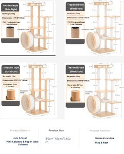 Arbre à chat style tapis roulant de luxe léger Capsule spatiale en bois <span class=keywords><strong>Tour</strong></span> pour chat avec lit intégré Grande <span class=keywords><strong>tour</strong></span> pour chat Plate-forme de saut - Product Image 6