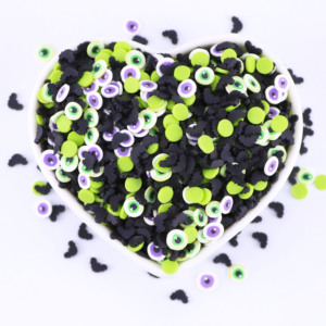 Mélange de cœurs noirs en argile polymère pour Halloween, 1kg, pour décoration d'ongles, bricolage, nail art - Product Image 6