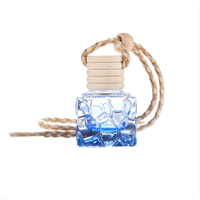 Flacon diffuseur de parfum en verre transparent de 8 ml, rond, personnalisé, imprimé à l'écran, pour voiture, avec bouchon à vis
