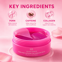 Private Label PDRN Roze Cafeïne Collageen Oogmasker Verhelderende Hydraterende Voedende Verstevigende Verkoelende Onderoogmasker