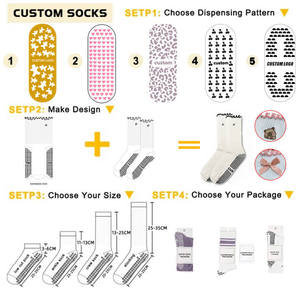 Tùy Chỉnh Chất Lượng Cao Silicone Pilates Ba Lê Cotton Crew Grip Thể Thao Không Trượt Yoga Pilates Vớ - Product Image 3