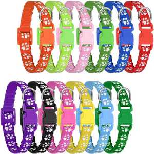 Wholesale Multi-colors Paw Print Adjustable Nylon Cat <b>Collar</b> - Product Image 1