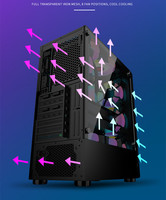 Boîtier d'ordinateur en verre trempé de conception OEM pour PC de jeu USB 3.0 ATX/ITX, tour rvb, maille en acier, étuis et tours pour ordinateur de bureau