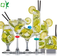 OKSILICONE Meilleure Vente Nouveau Design Marqueur de Vin en Silicone pour Décoration Étiquettes Personnalisées pour Bouteilles de Vin avec 12 Couleurs pour Bar et Fêtes