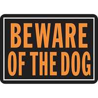 Panneau d'avertissement « Attention, chien » en aluminium noir et orange pour clôture de jardin, portail et signalisation de sécurité pour propriétés privées – Vente en gros