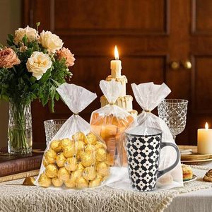 100 Pcs Clear Cellophane <b>Bags</b>: 10x14 Inch Cellophane Treat <b>Bags</b> with Twist Ties for Candy Cookie Goodie <b>Packing</b>, Clear - Product Image 6