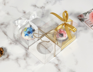 Bán Buôn Chất Lượng Cao Duy Nhất <span class=keywords><strong>Cupcake</strong></span> Rõ Ràng Hộp Nhựa Bao Bì Đám Cưới <span class=keywords><strong>Mini</strong></span> Bánh Cá Nhân Hộp Quà Tặng Với Ribbon - Product Image 4