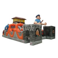 Énorme gardien gonflable amusant ville prison thème grand château sautant maison de rebond jeu intérieur pour les enfants jeu en plein air