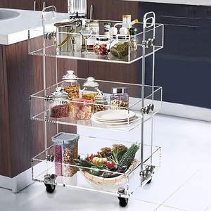नई अनुकूलित विधानसभा रोलिंग स्पष्ट Lucite कड़ा खाद्य ट्रॉलियों एक्रिलिक सेवारत बार गाड़ियां - Product Image 5
