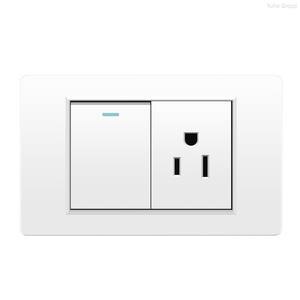 สวิตช์ไฟติดผนังแบบอเมริกันสีขาว 118 ช่อง พร้อมช่องเสียบ USB Type C และปลั๊กไฟแบบอเมริกัน อังกฤษ และยุโรป - Product Image 2