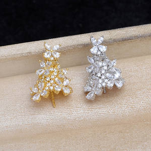 Accesorios de Plata 925 con Circonitas, Colgante de Árbol de Navidad de Lujo JG5885, Producto Semiterminado, 13-14 Bandejas para Joyería de Perlas - Product Image 2