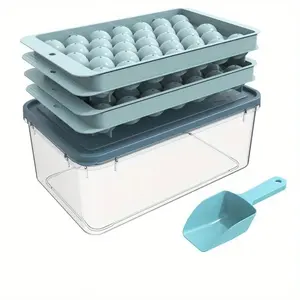 Sphere Ice Ball Maker Silicone Ice Polygon Mold With Lid Reusable Non-Stick Round Cavity Ice Cube Trays