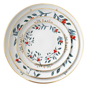 2025 Hot Cutlery Wholesale Creative Garland Bone China Plate <b>Set</b> Nordic Style Household Ceramic Dish - Product Image 6