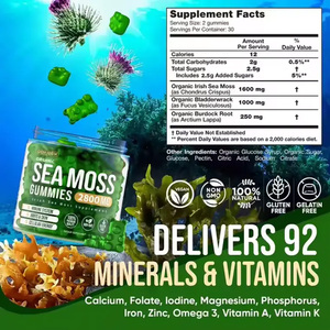 Nhãn hiệu riêng thuần chay Hữu Cơ vitamin khoáng chất cai nghiện cải thiện miễn dịch năng lượng seamoss biển rêu Gummies với bladderwrack cây ngưu bàng - Product Image 5
