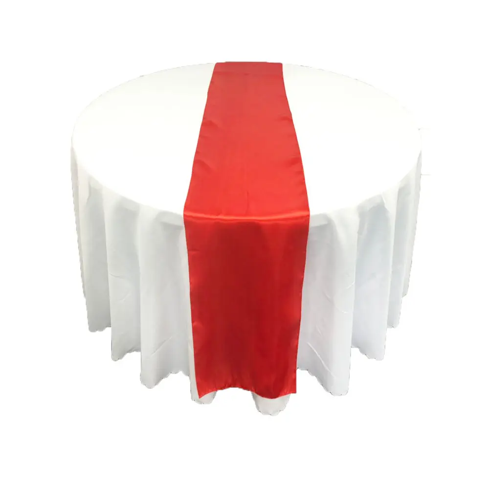 red color regular satin table runner of table decoration