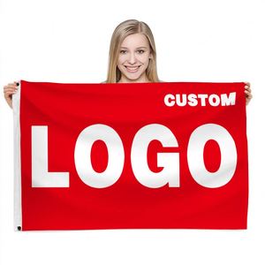 Banderas Personalizadas con Logotipo Rojo para Actividades al Aire Libre, Sublimación de Tinta, Alta Calidad, Mejor Precio - Product Image 6