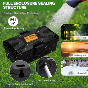 Hộp điện chống nước ngoài trời, xếp hạng IP54, khe cắm dây mở rộng, <span class=keywords><strong>6</strong></span> lỗ nối dây, hộp ổ cắm treo tường - Product Image 5