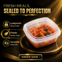 Conteneur alimentaire en gros compatible micro-ondes 500 ml, boîte repas en PP avec couvercle, compatible congélateur, jetable, pour plats à emporter, approvisionnement en vrac