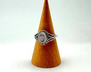 แหวนมูนสโตนวินเทจ925เงินสเตอร์ลิงแหวนหมั้นแต่งงานตั้งค่าหนามเตยสำหรับทุกเพศขนาด5ถึง10 - Product Image 2