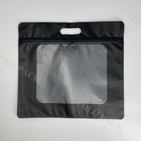 Plastik dengan pegangan dan jendela depan warna hitam siap dikirim kemeja pakaian tas Ziplock untuk kemasan pakaian