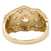Großhandel Goldton Nugget-Textur Zirkon Unisex Ring Strukturierte Oberfläche Maßgefertigter Statement-Fingerschmuck