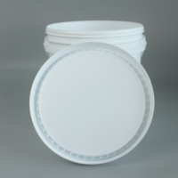 Seau de peinture rond en plastique blanc de 15L, conception cylindrique de 4 gallons avec poignée et couvercle, de qualité alimentaire et recyclable