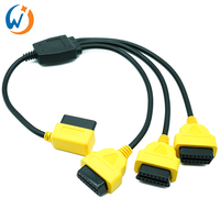 Cable de Extensión OBD2 de 16 Pines, 1 Macho a 3 Hembras, Adaptador Convertido de 12V, Cable de Extensión OBD2