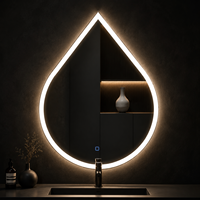 Miroir mural pleine longueur intelligent à LED moderne avec éclairage intégré, fonction anti-buée, cadre en alliage d'aluminium et interrupteur tactile pour hôtel