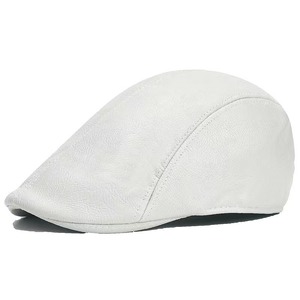 Boina unisex de cuero sintético negra con cierre completo, estilo británico coreano, sencilla y versátil, para las cuatro estaciones. - Product Image 2