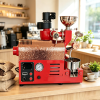 Mesin Pemanggang Kopi Wintop 100g-300g Semi Direct Fire Hot Air, Kontrol Aplikasi, Stainless Steel, untuk Rumah Tangga