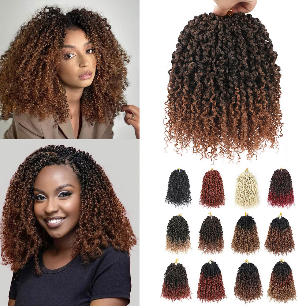 lightweight Pre-twisted Yanky Curl Crochet Hair Wig Soft Texture Natural Looking Tangle-Free Fluffy Braiding Wig
