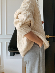 Maglioncino in lana Cashmere, nuovo arrivo, maglioni in maglia retrò lavorato a maglia taglie forti, maglione da donna - Product Image 4