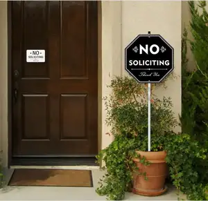 No Soliciting Sign For Yard Aluminum No Soliciting Sign With Stake For House