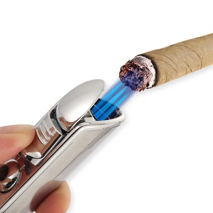 Kim loại Windproof <span class=keywords><strong>Mini</strong></span> Pocket xì gà nhẹ hơn 3 máy bay phản lực màu xanh ngọn lửa <span class=keywords><strong>Torch</strong></span> Thuốc Lá Thuốc lá nhẹ hơn với xì gà đấm Hộp quà tặng cho nhà - Product Image 2