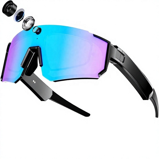AI Smart Glasses with Camera HD POV Video Recording Voice Interaction for Audio Charging-Free for Sports & Outdoor