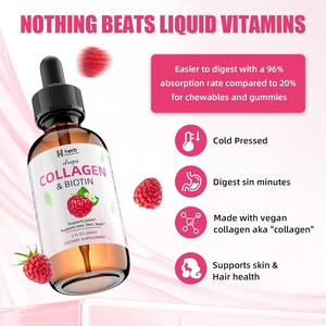Colágeno de marca blanca ODM/OEM para el crecimiento del cabello, alto soporte antioxidante, piel radiante, uñas fuertes, colágeno, gotas de biotina - Product Image 3