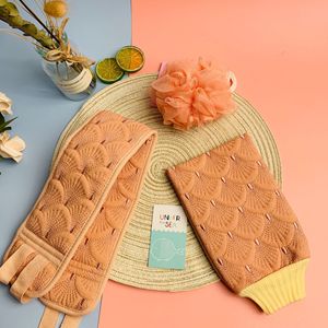 3 pezzi di alta qualità <span class=keywords><strong>Set</strong></span> doccia da <span class=keywords><strong>bagno</strong></span> spugna da <span class=keywords><strong>bagno</strong></span> spugna cintura con guanto da <span class=keywords><strong>bagno</strong></span> esfoliante guanto da <span class=keywords><strong>bagno</strong></span> - Product Image 4