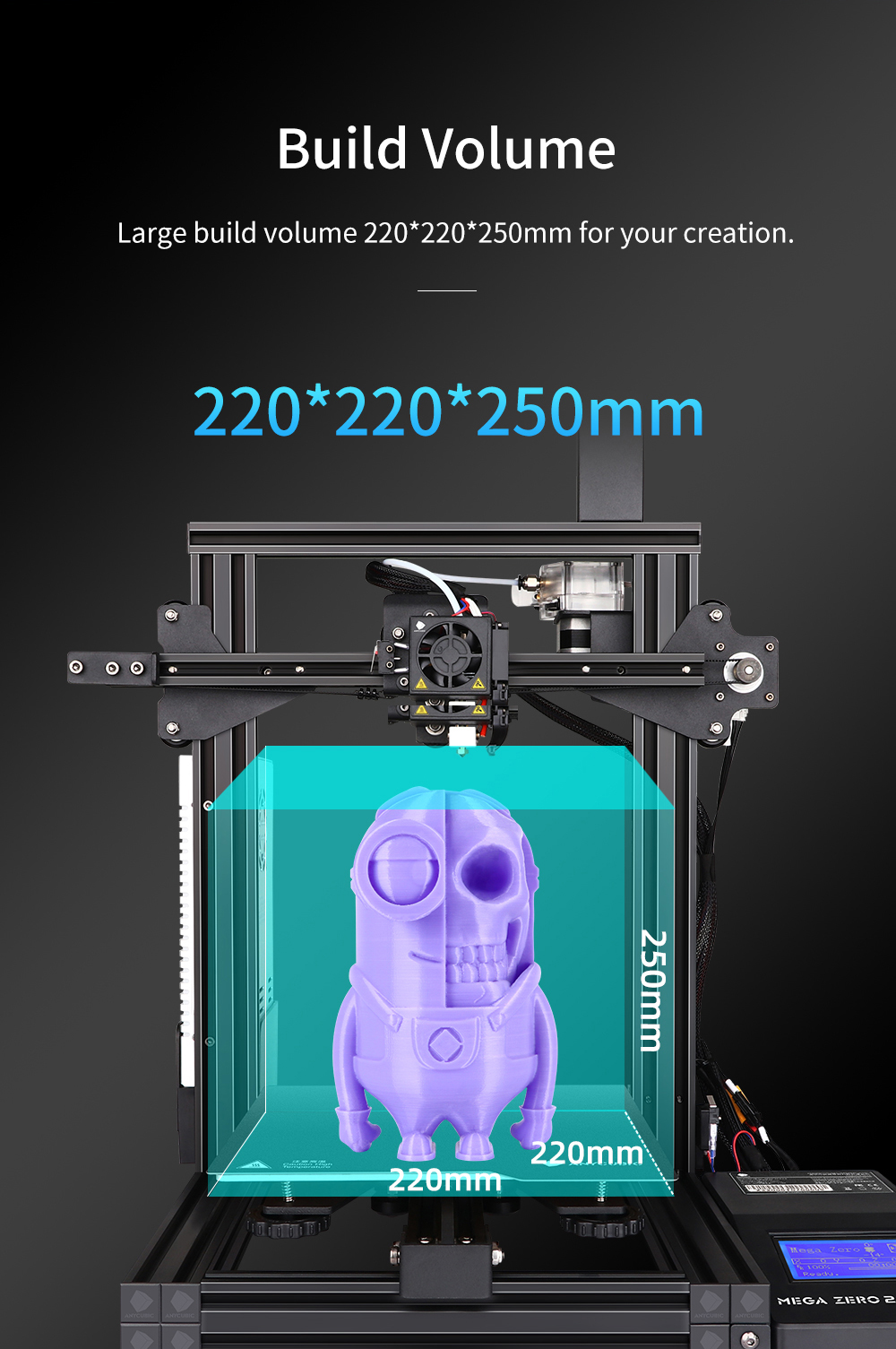 anycubic i3メガゼロ2.0の大きい印刷のサイズ220*220*250mm容易