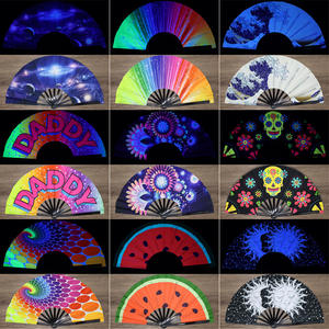 Abanico de Mano de Bambú Personalizado de 13 Pulgadas (33 cm) con Impresión de Kung Fu, Plegable, Fluorescente, Colorido, con Sonido, para Festivales - Product Image 5