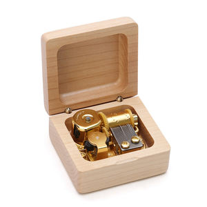 Caja de música de madera lisa natural, caja de música de madera para grabar <span class=keywords><strong>canciones</strong></span> personalizadas - Product Image 3