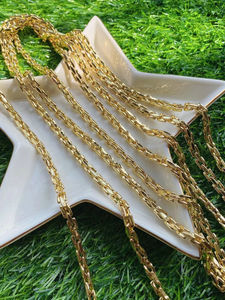 <span class=keywords><strong>Chapelet</strong></span> en laiton pour fabrication de bijoux, carré plaqué or, robuste, Hip Hop, vente en gros, - Product Image 2