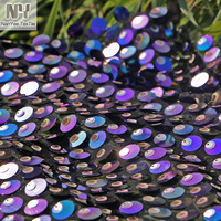 Tissu en dentelle brodée de sequins multicolores en maille, idéal pour les robes de mariée et de soirée pour filles, 100 % polyester – Grande Vente