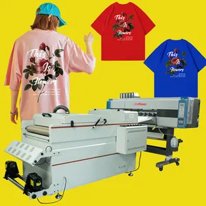애완 동물 필름 DTF 티셔츠 프린터 듀얼 헤드 60cm dtf 흔들어 분말 impresora I3200 디지털 t 셔츠 인쇄 기계